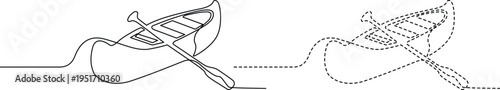 Transformation of a canoe into various designs using different line styles Vector