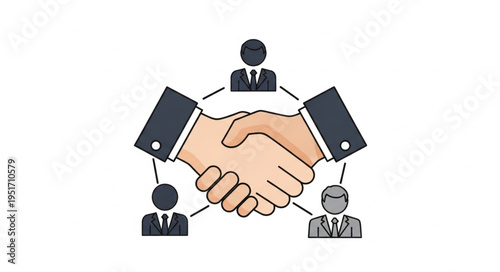 Business Partnership Handshake Connecting People Network.