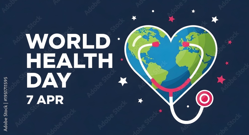 Naklejka premium World health day awareness illustration