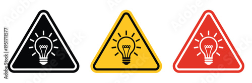 Attention Tips Sign Bulb Symbol Design Template Vector