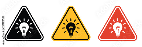 Attention Quick Tips Bulb Sign Template Vector Illustration