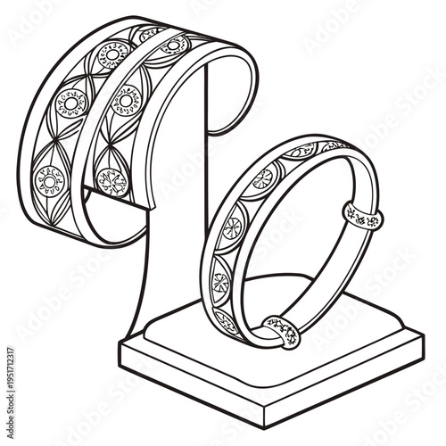 Ornate Bangles on Display Stand jewelry accessories