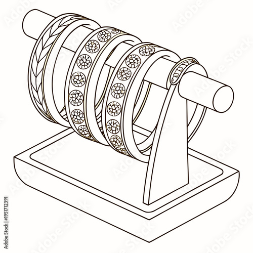 Bangles on display stand jewelry display accessories