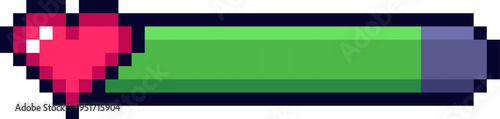 Pixel art video game health bar UI design
