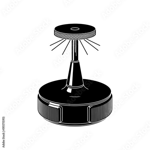 Silhouette of an Adjustable Coffee Leveling Tool for Espresso Distribution, Symbolizing Precision Brewing and Barista Craft.