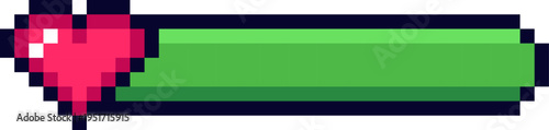 Pixel art heart health bar video game ui