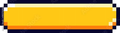 Pixel art yellow button design user interface element