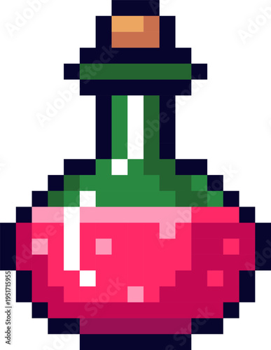 Potion bottle pixel art for fantasy gaming