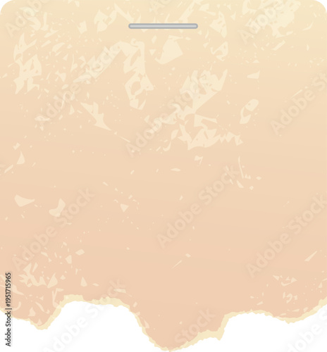 Old torn aged paper background with staple