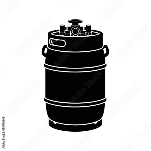 Black Silhouette of a Cornelius Homebrew Keg for Beer Storage and Brewery Logistics