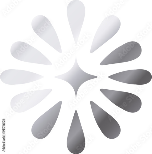 Loading progress indicator symbol spinning on white