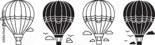 Hot Air Balloons in Sky Illustration