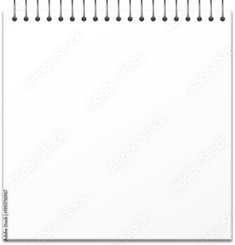 White spiral bound notebook page providing copy space