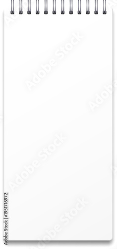 White spiral bound notepad with blank page