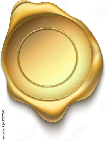 Golden wax seal representing approval and authenticity