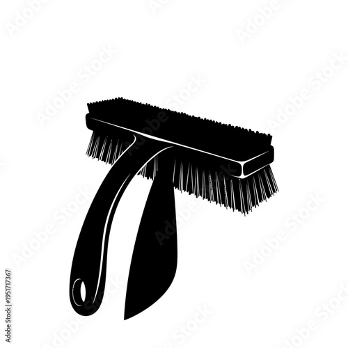 Stiff Grout Cleaning Brush Silhouette for Tile Scrubbing and Deep Janitorial Cleaning