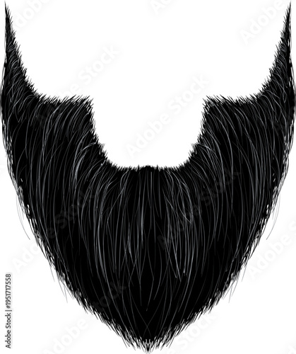 Black beard vector illustration on white background