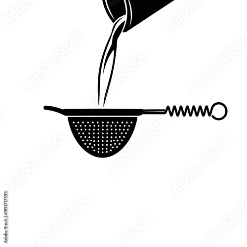 Hawthorne Cocktail Strainer Silhouette for Professional Bartending and Mixology Tools