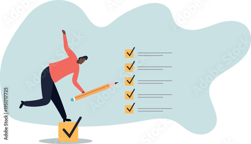 Getting things done, completed tasks or business accomplishment, finished checklist, achievement or project progression .human life and situation.