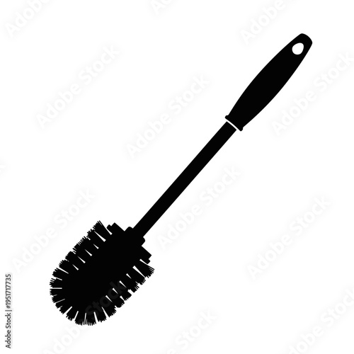 Heavy Duty Toilet Bowl Brush Silhouette for Bathroom Sanitation and Janitorial Service