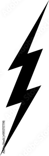 Black lightning bolt symbol representing power and energy