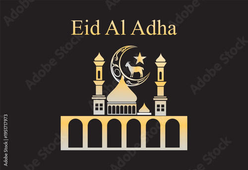 Eid Al Adha Mosque Islamic Illustration.