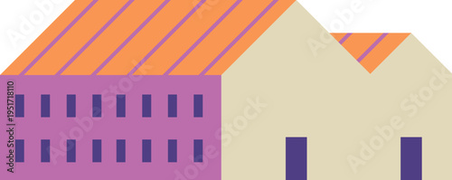 Minimalist building architecture illustration representing urban cityscape