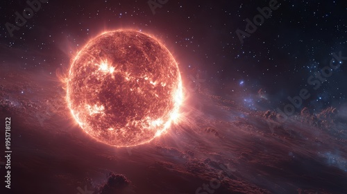 Stunning Cosmic Star in a Vibrant Galactic Background