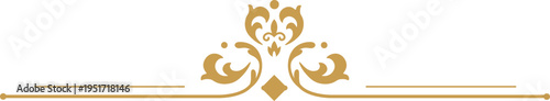 Golden vintage ornament dividing page border element