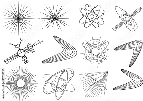 Silhouette of various microscopic organisms and cells