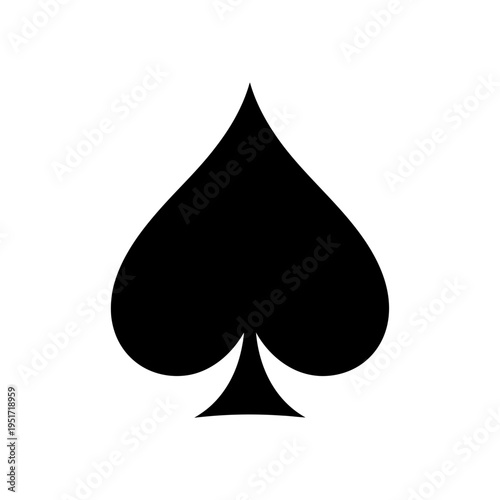 Black Silhouette of a Playing Card Spade Suit for Sharp Casino Wagering and Poker Night