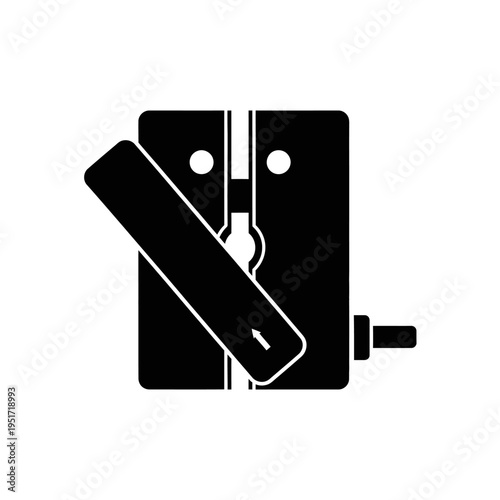 Black Silhouette of a Pocket Hole Jig for Angled Drilling and Efficient Woodworking Joinery