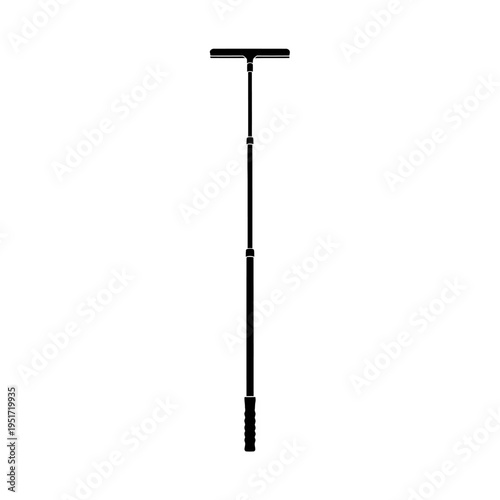 Black Silhouette of a Telescopic Window Cleaning Pole for Commercial Janitorial Maintenance