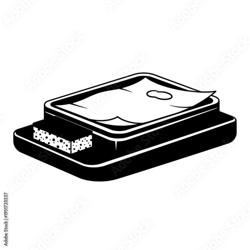 Black Silhouette of a Wet Palette for Miniature Painting Tools and Acrylic Hobbyist Creativity