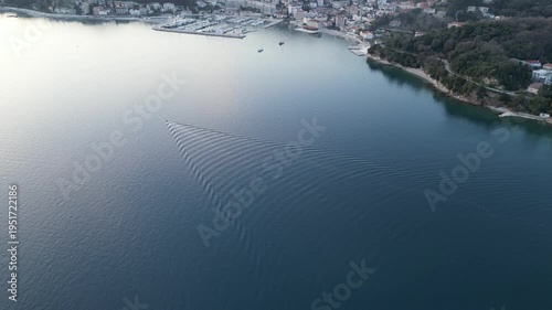 A mesmerizing flight over a marina in Montenegro