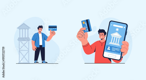 Finance Character Set Money Concept Cartoon Vector Illustrations Isolated on White Background