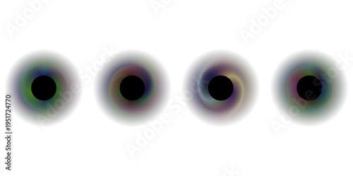 Gradient circles background, color gradation with halftone effect. Vibrant design colorful swirls. Gradient blur circle pattern with grain dots design. Rainbow rgb color spectrum. Vector illustration