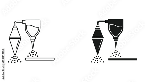 Seed planter icon, agriculture equipment, garden tool, sowing seeds, plantation, farming, precision agriculture