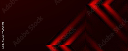 Abstract red neon arrow light glow background. Futuristic cyber laser line motion banner for casino. Dynamic techno perspective beam 3d graphic design. Cool party power and energy boost led tunnel