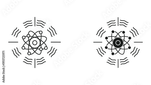 Abstract Atomic Structure Icon Set: Science and Discovery
