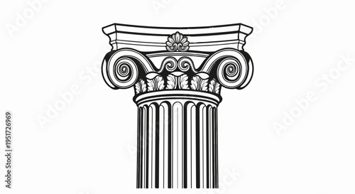 Ornate Ionic column capital with volutes and acanthus leaves