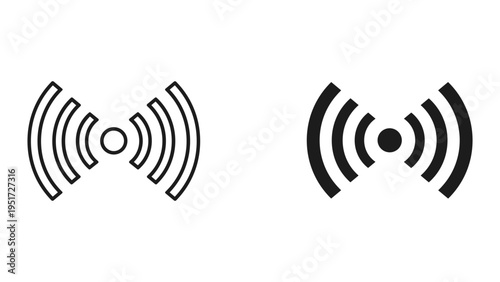 Two Wi-Fi Signal Icons: Outline and Filled, Representing Wireless Network Connectivity