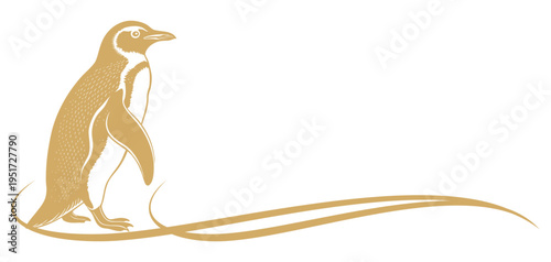 Vector silhouette illustration of a penguin for penguin day