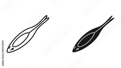 Tweezers Icon Vector Art - Outline and Solid Fill Styles for Beauty, Medical, and Crafting Use
