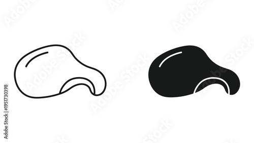 Isolated Hand Drawn Bicycle Saddle Icons, Line Art and Silhouette Vector