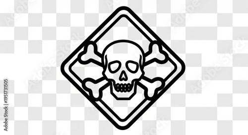 Danger Skull and Crossbones Warning Sign Symbol.