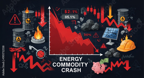 Energy Commodity Crash - A Visual Representation of Market Decline.