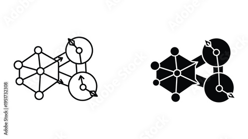 Abstract network connection with time and data flow