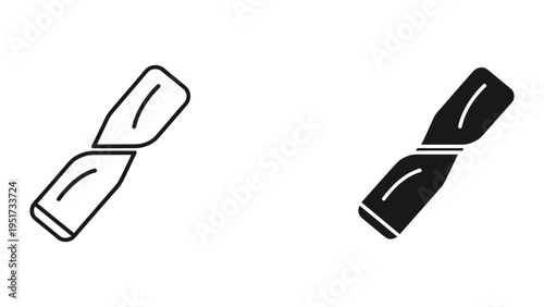 Two Icons: Line Art Ampoule and Filled Ampoule for Medical or Pharmaceutical Concepts