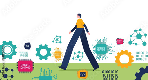 Dynamic global supply chain and local commerce concept featuring a vibrant flat vector illustration of a traditional floating market for international trade and logistics storytelling